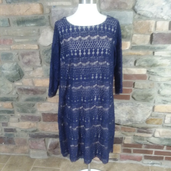 Eliza J navy lace mini dress size 14W